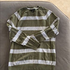 Men’s lightweight sweater - green and gray - large